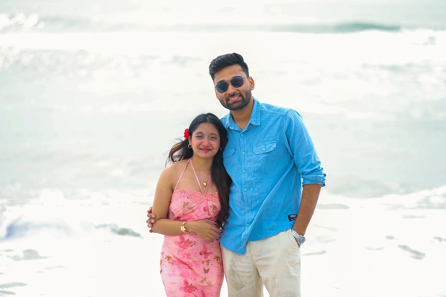 Couple portrait at the beach