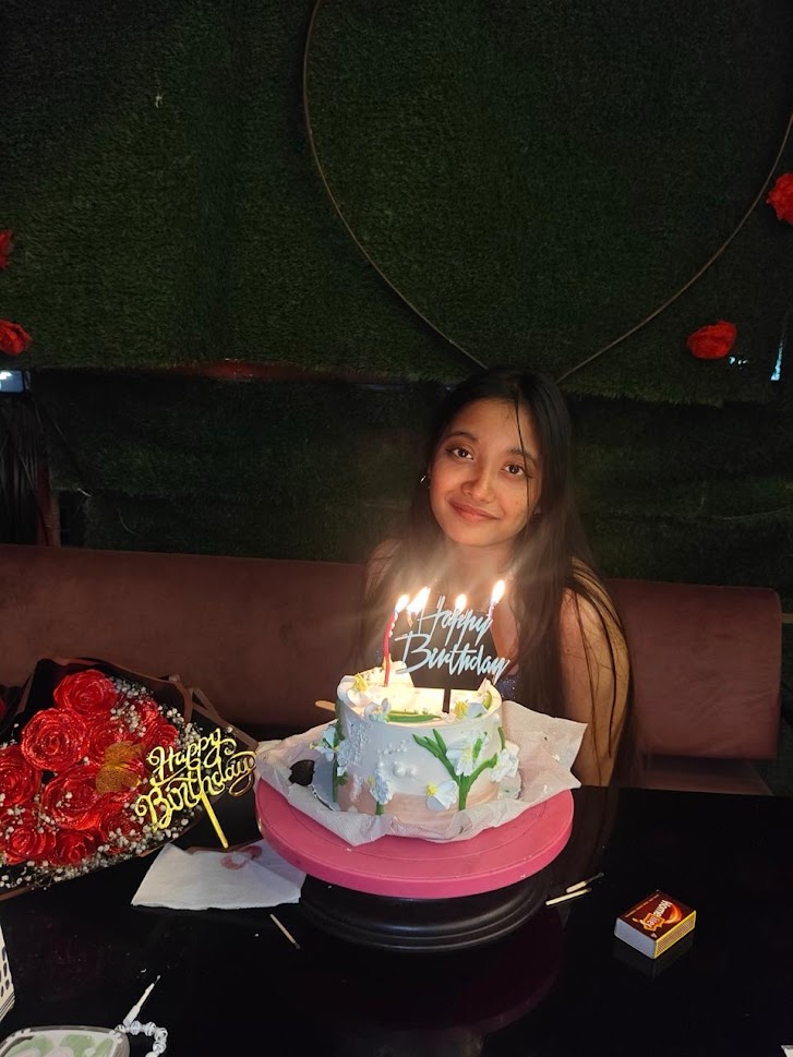 Birthday cake and flowers