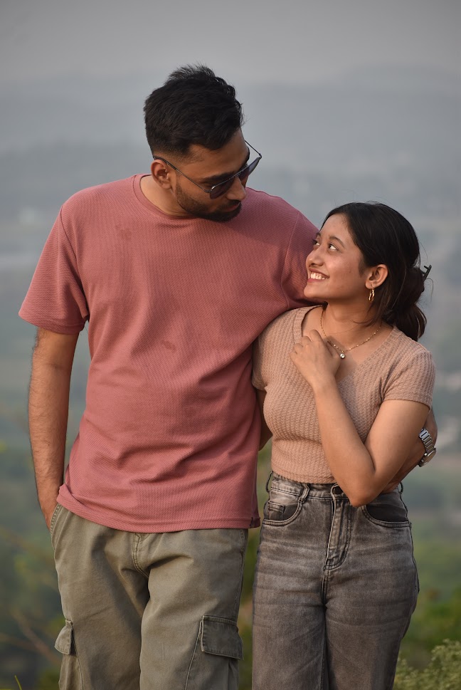 Us at Patratu, the hills behind us